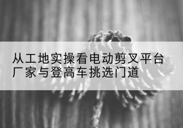 招远电动剪叉升降平台厂家-从工地实操看电动剪叉平台厂家与登高车挑选门道